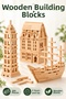 Cur-Ios-Genios Licensed 200 Piece Natural Wooden Balance Blocks Educational Architecture Building and Intelligence Game Set - 4