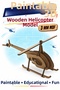 3D Paintable Wooden Helicopter Model DIY Educational Toy