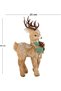 Christmas Ornament Natural Straw Covered Deer Figure with Snow Effect Brown-White 25X38 Cm. - 4