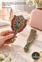 2-Piece Mirror and Comb Set – Small Size with Butterfly Pattern, Hand Mirror, Pocket Comb, Travel, Compact Mirror, Pocket Comb