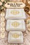 Dowry Box Velvet Gold Embroidered 3-Piece Bundle Engagement Bride Groom Gift Box 60X40, 40X40, 35X30