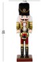 Christmas Ornament Lead Soldier Nutcracker Playing Snare Drum Claret Red-Green 25 Cm. - 5