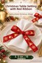 New Year's Gold Printed Red Ribbon 2.5 cm 10 Meters Gift Packaging and Decoration - 5