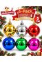 Set of 6 Silver Red Gold Mixed Christmas Tree Ornaments 5 cm – 3 Matte 3 Shiny Gold Color Pine Tree Ornament Balls Set Christmas Tree Ornament - 3