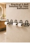 Glb-Stl41414 5 Pieces Wall Adhesive Toilet Paper Holder, Installation Without Drilling, Black Metal Toilet Paper Hanger
