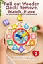 Wooden Educational Clock 26 cm – Geometric Shaped Puzzle, Number and Time Learning Toy for Children - 2