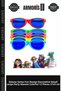 Delux Series Cheerful Design Decorative Detail Large Party Glasses Colorful 12 Pieces 27X9 cm