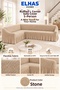 Bürümcük Fabric 5-Seater L Corner Sofa Cover with Skirt