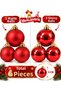 Set of 6 Silver Red Gold Mixed Christmas Tree Ornaments 5 cm – 3 Matte 3 Shiny Gold Color Pine Tree Ornament Balls Set Christmas Tree Ornament - 6