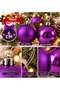 Set of 6 Khaki, Purple, Gold, Navy Blue, Blue, Fuchsia, Burgundy and Red Christmas Tree Ornaments 6 cm – Set of 3 Matte and 3 Shiny Pine Tree Ornament Balls Christmas Tree Ornament Ball Set - 5