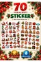 70 Pcs Christmas Sticker Set – Christmas Themed Decoration Labels for Agenda, Notebook, and Gift Wrapping Ybs0002
