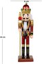 Christmas Ornament Lead Soldier Nutcracker Claret Red-Gold 30 Cm. - 5