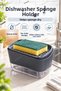 Sponge Holder Dish Soap Detergent Container with Push Button and Hole Dryer Stand Kitchen Sink Organizer