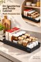 Black Adhesive Sliding Kitchen Shelf 21X42 cm Cabinet Organizer Rail Shelf
