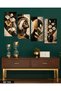 Ceramic Gold Leaves and African Woman 4-Piece Mdf Painting - 2