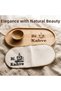 3-Piece Special Design Bi Coffee Presentation Set - Bamboo Presentation Plate, Mini Bamboo Turkish Delight Bowl, and Embroidered Napkin