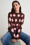 Brown Soft Textured Polka Dot Knitwear Sweater Twoaw27Kz00267 - 2