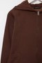 Brown Zippered Hooded Knitted Sweatshirt with Drawstring Detail on the Sides Twoaw27Sw00214 - 3