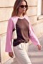 Pembe Premium İnterlok Reglan Kol Oversize Kalıp Beyzbol Uzun Kollu Örme T-Shirt TWOAW27TS00001 - 3