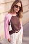 Pembe Premium İnterlok Reglan Kol Oversize Kalıp Beyzbol Uzun Kollu Örme T-Shirt TWOAW27TS00001