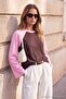 Pembe Premium İnterlok Reglan Kol Oversize Kalıp Beyzbol Uzun Kollu Örme T-Shirt TWOAW27TS00001 - 4