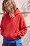 Wardrobe Essentials Kırmızı Kalın İçi Polarlı Kapüşonlu Oversize Crop Örme Sweatshirt TWOAW27SW00141 - 5