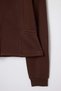 Brown Zippered Hooded Knitted Sweatshirt with Drawstring Detail on the Sides Twoaw27Sw00214 - 2