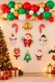 New Year's 9-Piece Metallic Foil Balloon and Chain Sticker Decoration Set - Santa Venue Ornament - 2