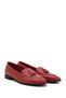 Women's Red Antique Tasseled Genuine Leather Ballerinas - 3