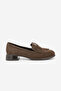 Women's Genuine Leather Folded Bow Detailed Loafer Casual Shoes Sanero Brown Suede - 3