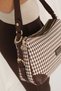 Coffee Yellow - Brown Plaid Line Square Women's Shoulder Bag Sp1269 - 3