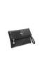 Black - Black Quilted V Women's Portfolio and Clutch Handbag Sp1134 - 2