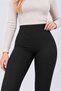 Women's High Waist Fleece Lined Winter Leggings Black Diving Scuba Fabric - 7