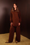 Women's Crew Neck Sleeves with Tie-Dye Lace-Up Design, 2-Piece Knitwear Hijab Set 8405 - 7