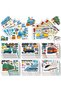 16sheets 8/16Sheets Train Carriage Parent-Child Interactive Cartoon Puzzle Sticker DIY Face Sticker