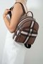 Dark Brown - Brown Plaid Women's Backpack Sp1062