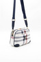 White - Navy Blue Plaid Women's Crossbody Bag Sp1094 - 2