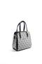 Gray - Navy Blue Monogram Women's Handbag Sp1136 - 3