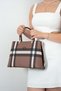 Dark Brown - Brown Plaid Women's Handbag Sp924 - 2