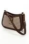 Coffee Yellow - Brown Plaid Line Square Women's Crossbody Bag Sp1132 - 5