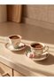 Flower Embroidered 2-Person Porcelain Coffee Cup Set from Renli Ma Store