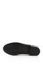 Women's Navy Blue Antique Buckle Genuine Leather Loafer Shoes - 6