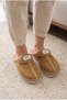 Women's Tan Stitched Detailed Fur House Slippers - 3