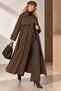 Premium Quality Brown Cape Detailed Oversized Long Trench Coat with Belt and Back Slit