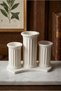 Ancient Greek Columnar White Pen Holder & 3-Compartment Desk Organizer Stand - 2
