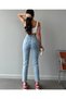 High Waist Mom Women's Jean Pants Snow Wash Jean - 2