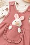 Baby Girl Set with Rabbit Figure and Overalls, 2-Piece Seasonal Baby Set - 4