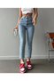 High Waist Mom Women's Jean Pants Snow Wash Jean