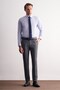 Men's Blue Long Sleeve Hard Collar Cotton Slim Fit Shirt 1004240008 - 4