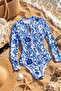 Zipped Long-Sleeved Swim Trunks Jumpsuit Swimsuit - 3